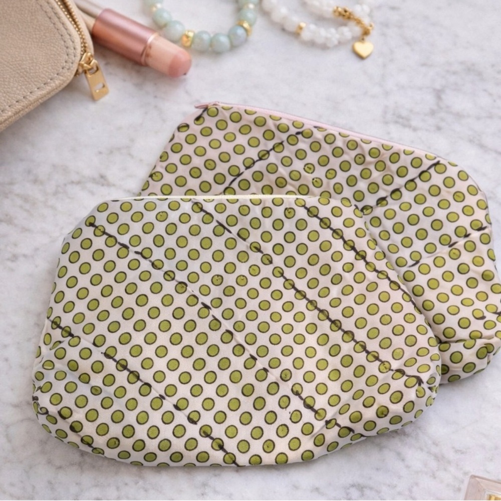 NWOT 100% solo Polka Dot Pouch Set